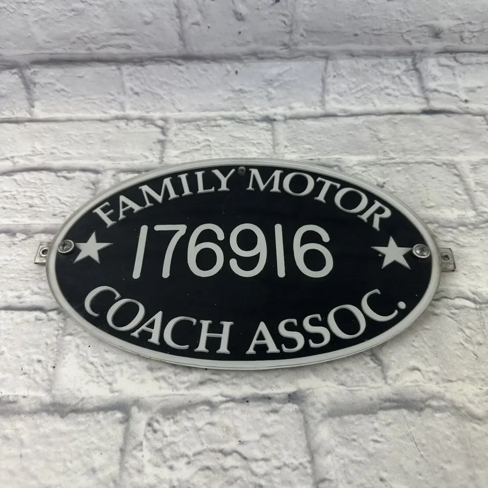 Family Motor Coach Assoc SIGN‎ Plaque Camper Mobile Trailer RV OVAL Plastic